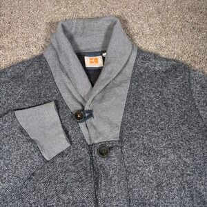 BOSS Orange Men's Grey Knit Shawl Collar‎ Cardigan Sweater Size L